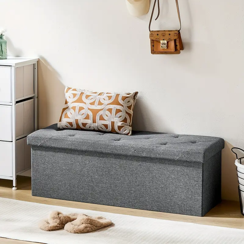 Storage Ottoman Bench, FoldingOttoman Stool, Ottoman with Storage, StorageChest