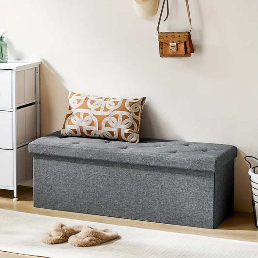Storage Ottoman Bench, FoldingOttoman Stool, Ottoman with Storage, StorageChest
