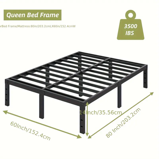 Heavy Duty Metal Platform Bed Fame With Under Bed Storage, No Box Spring Needed, Easy Assembly, Noise-Free, Non-Slip