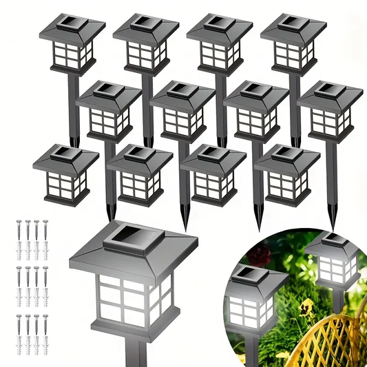 24/12/6/2 Solar Outdoor Lights, 600mA Solar Path Lights, 10 Hours Long-lasting LED Landscape Lighting Outdoor Solar Path Lights,
